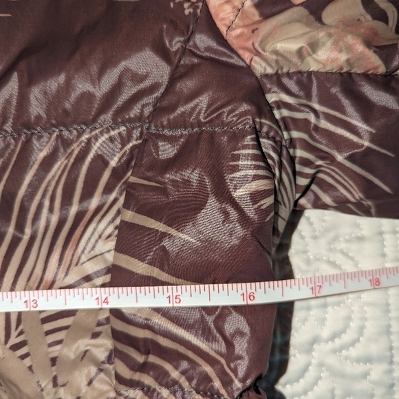ETAGE Neutrals Floral Bohemian Lightweight Puffer Jacket Size 6 - Picture 11 of 13